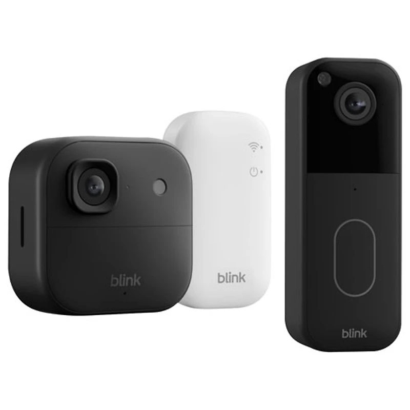 Blink Outdoor 2K+ Wire-Free Add-On IP Security Camera with Sync Module Core & 1440p Wi-Fi Video Doorbell