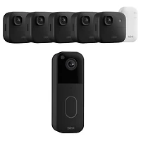 Blink Outdoor -Pack 2K+ Wire-Free Add-On IP Security Camera with Sync Module Core & 1440p Wi-Fi Video Doorbell