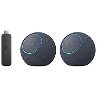Amazon Echo Dot Max Smart Speaker 2-Pack & Amazon Fire TV Stick 4K Select (2025) Media Streamer with Alexa Voice Remote - Graphite