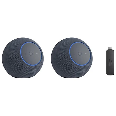 Amazon Echo Studio Smart Speaker 2-Pack & Amazon Fire TV Stick 4K Select (2025) Media Streamer with Alexa Voice Remote - Graphite