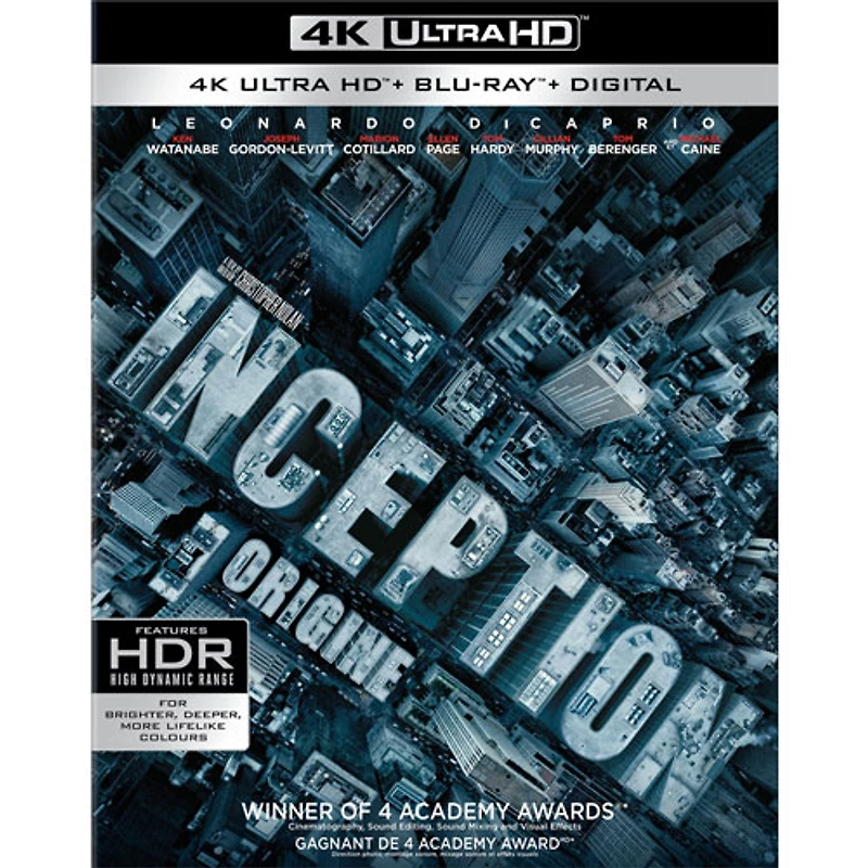 Inception (anglais) (Ultra HD 4K) (combo Blu-ray)