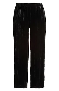 Wide Leg Crushed Velvet Ankle Pants