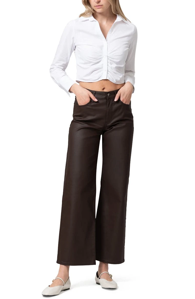 Alena Coated Wide Leg Jeans