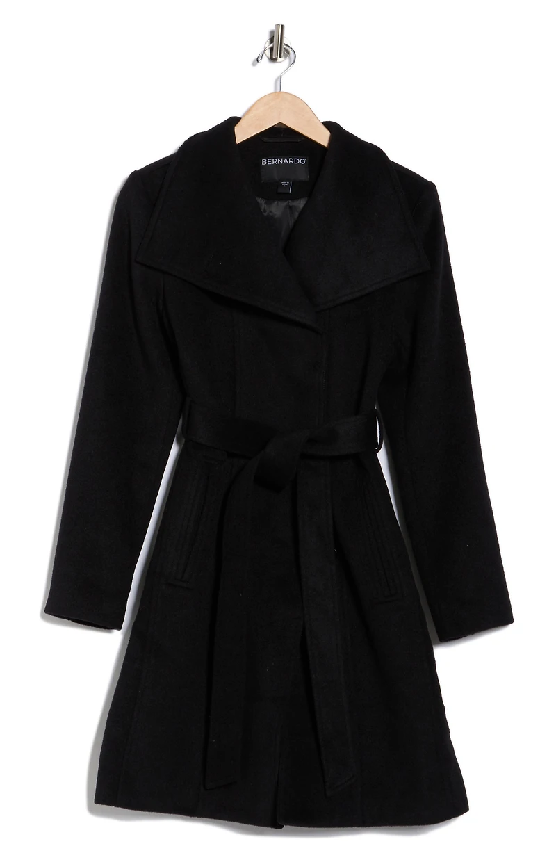 Wool Blend Wrap Coat