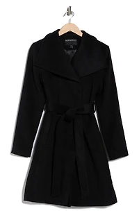 Wool Blend Wrap Coat