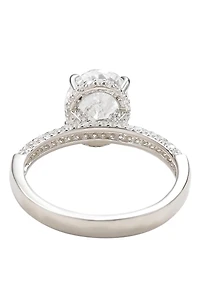 Sterling Silver Cubic Zirconia Oval Ring