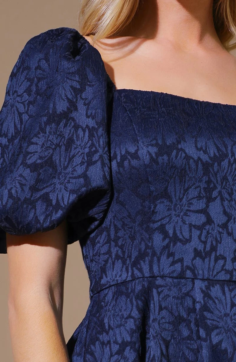 Puff Sleeve Midi Dress