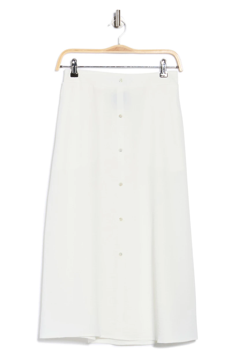 Button Front Pocket Maxi Skirt