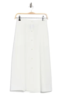 Button Front Pocket Maxi Skirt
