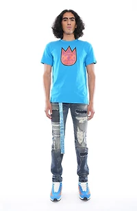 Rocker Slim Belted Straight Leg Jeans