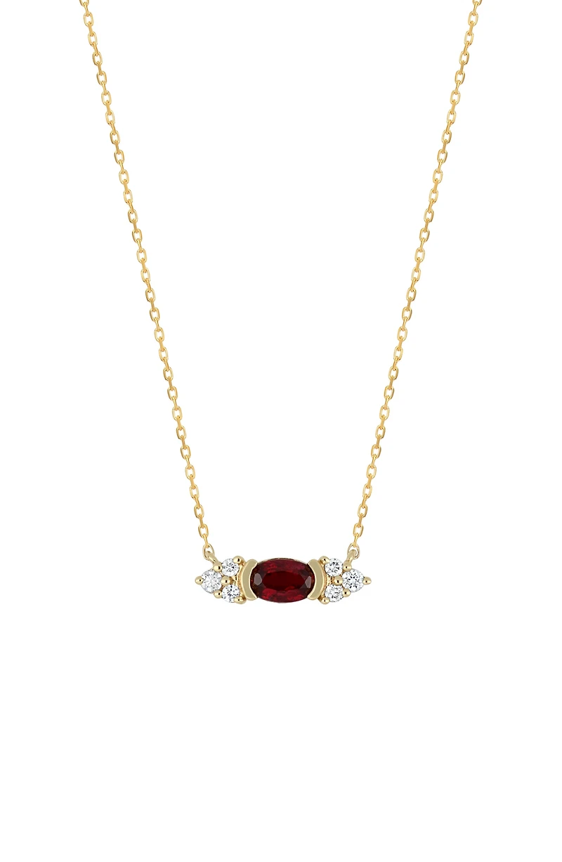 El Mar Ruby & Diamond Pendant Necklace