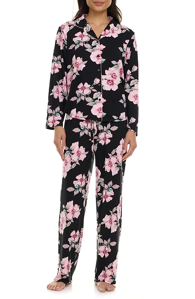 Lindsey Collared Knit Pajamas