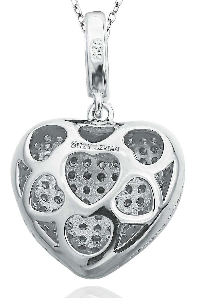 CZ Pavé Heart Pendant Necklace