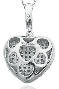 CZ Pavé Heart Pendant Necklace