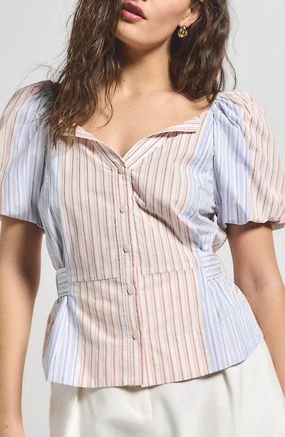 Davina Stripe Off the Shoulder Belted Top