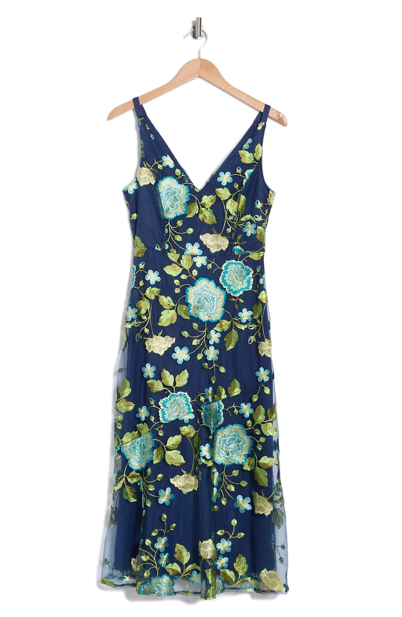 Floral Embroidered A-Line Dress