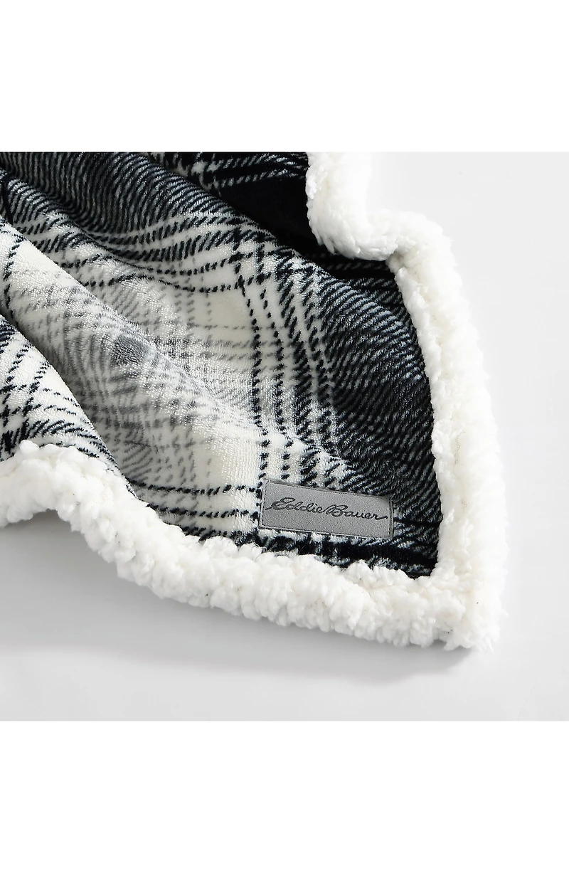 Vail Plaid Faux Shearling Throw Blanket