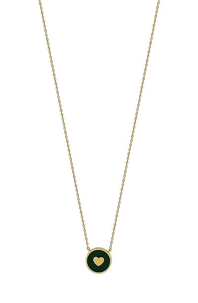 BLG 14K Gold Heart Enamel Pendant Necklace