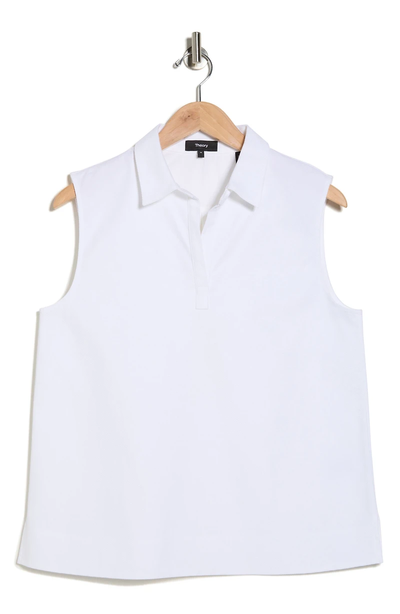 Stretch Cotton Sleeveless Polo