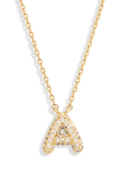 Cubic Zirconia Initial Pendant Necklace