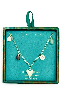 Heart Cubic Zirconia Charm Necklace