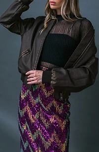 My Greatest Joy Faux Leather Bomber Jacket