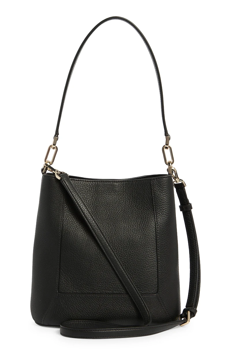 lena pebbled leather bucket bag