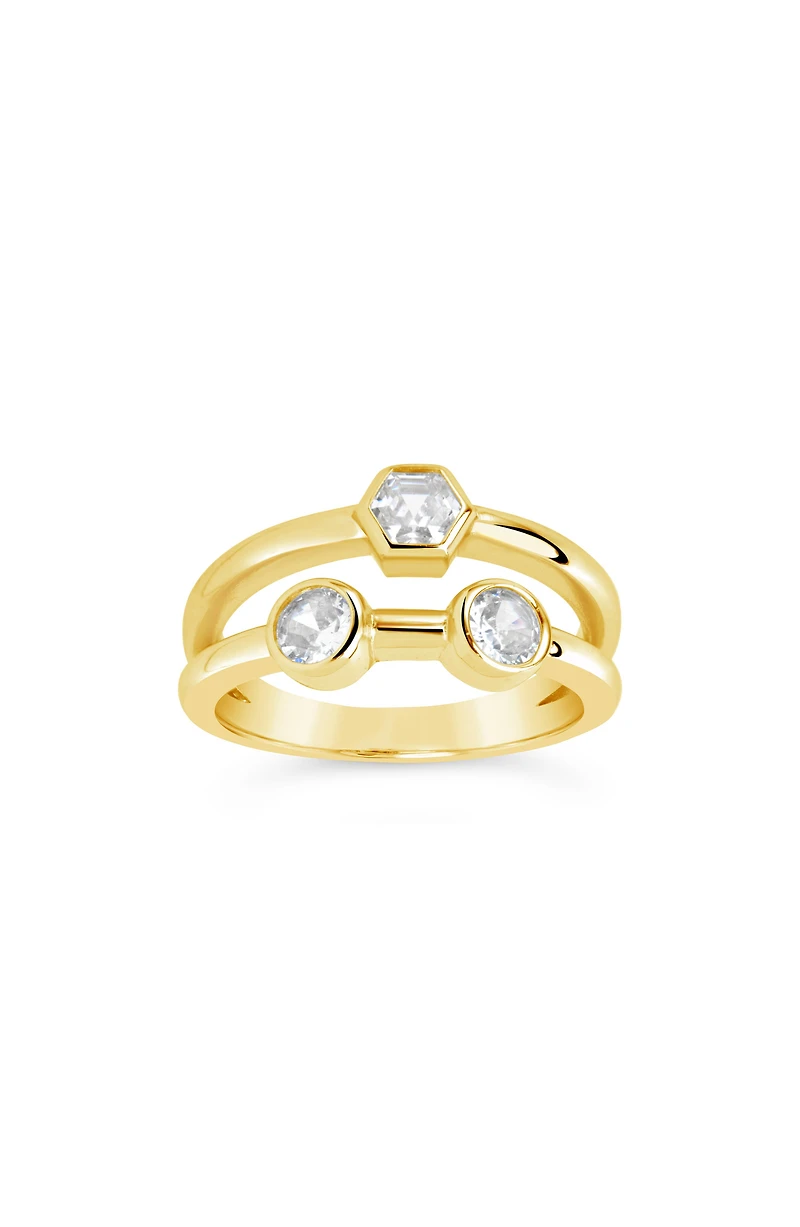 Lou CZ Double Band Ring