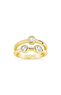 Lou CZ Double Band Ring