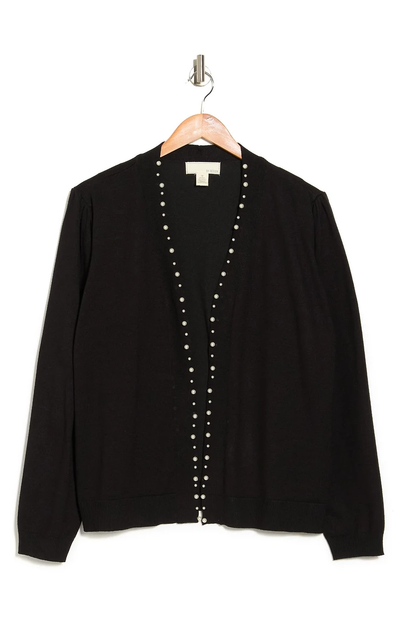 Panther Pearly Beaded Open Front Cardigan