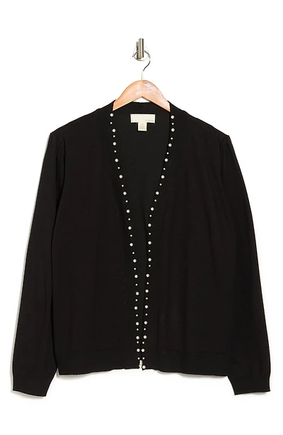 Panther Pearly Beaded Open Front Cardigan