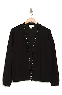 Panther Pearly Beaded Open Front Cardigan