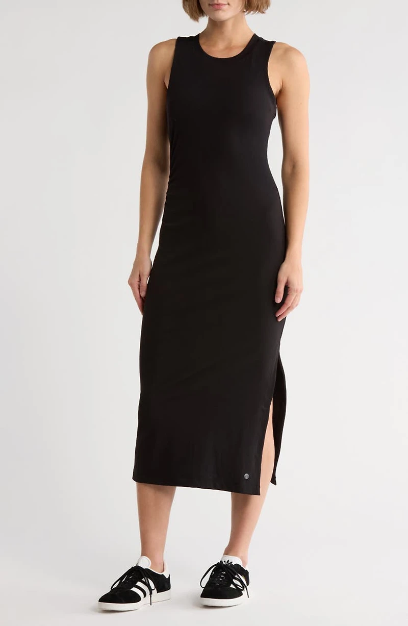 Expedite Sleeveless Rib Midi Dress
