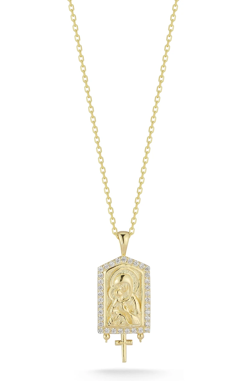 Religious Cubic Zirconia Pendant Necklace