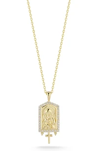 Religious Cubic Zirconia Pendant Necklace