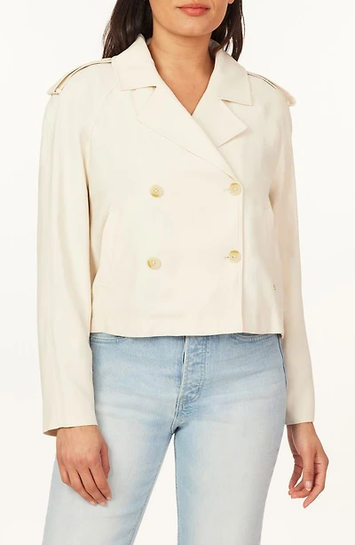 Washed Twill Cropped Trench Coat