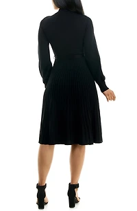 Tie Waist Fit & Flare Sweater Dress