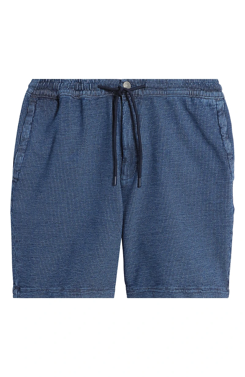 Clint Elastic Waist Stripe Stretch Cotton Shorts