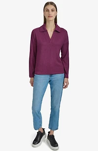 Long Sleeve Polo Sweater