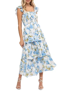 Floral Tiered Midi Dress