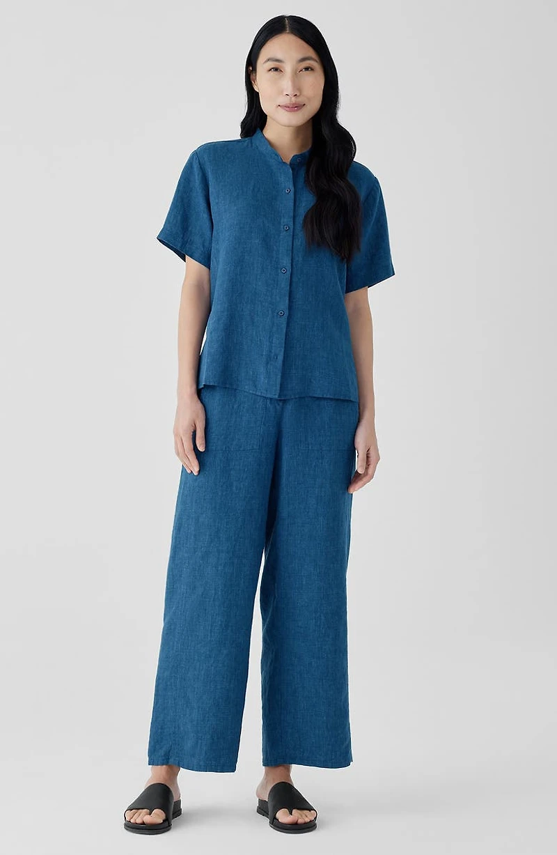 Organic Linen Ankle Wide Leg Pants