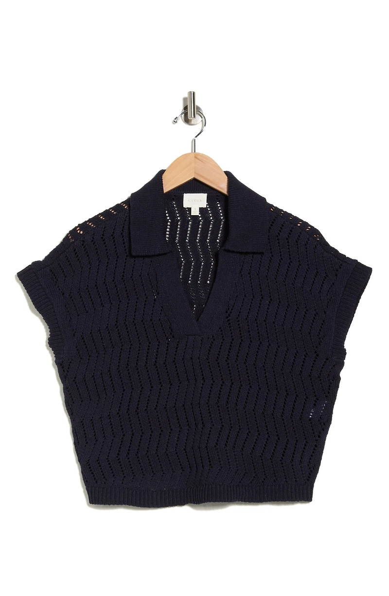V-Neck Polo Sweater