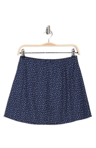 Ditsy Cotton Blend Miniskirt