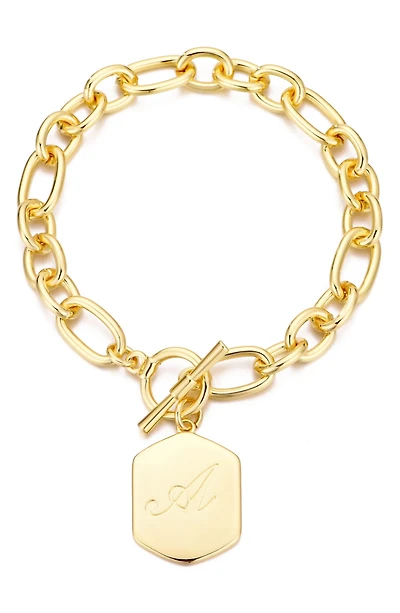 Monogram Initial Charm Chain Bracelet