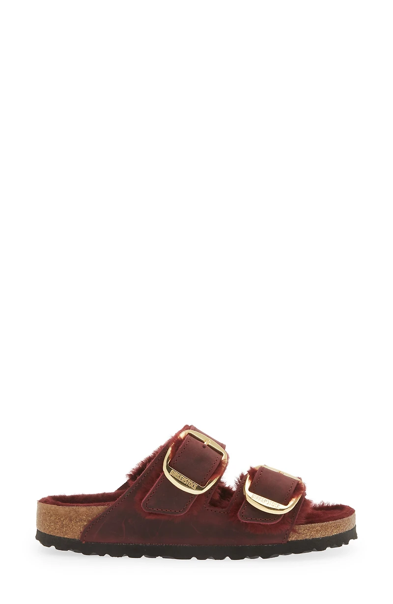 Arizona Big Buckle Genuine Shearling Lined Sandal