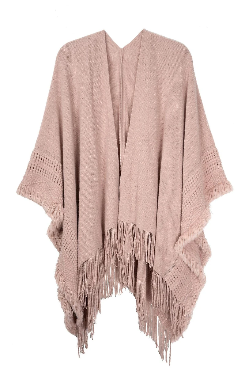 Embroidery Fringed Ruana