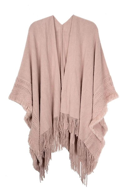 Embroidery Fringed Ruana