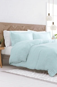 IENJOY HOME Premium Ultra Soft 3-Piece Puffed Chevron Print Duvet Cover Set