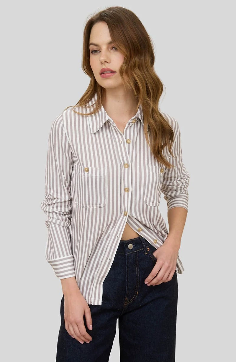 Button Front Long Sleeve Shirt