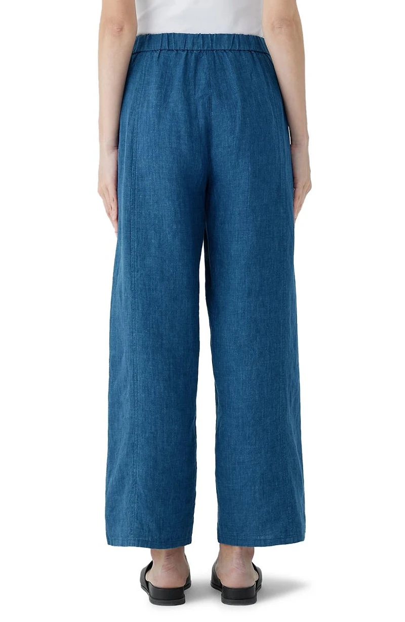 Organic Linen Ankle Wide Leg Pants
